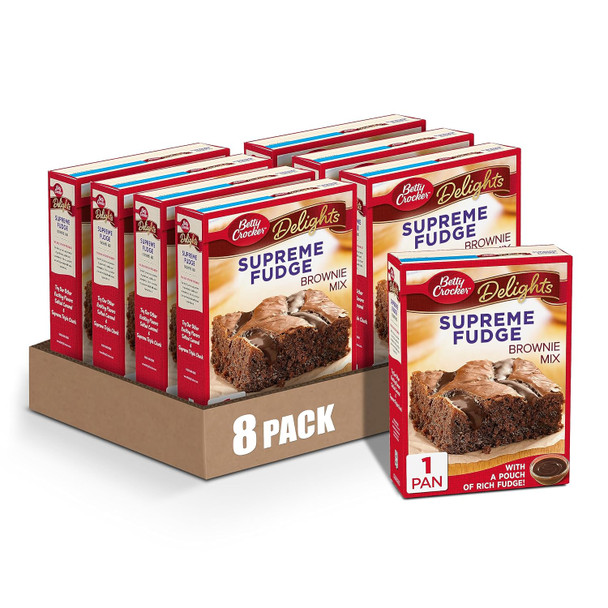 Betty Crocker Delights Supreme Fudge Brownie Mix, 19.1 Oz. (Pack Of 8)