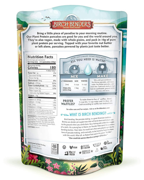 Birch Benders Plant Protein Pancake & Waffle Mix, Vegan, 9G Plant-Based Protein, Just Add Water, 14 Oz (Pack Of 6)