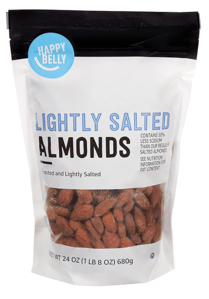 Brand - Happy Belly Roasted & Lightly Salted Almond, 24 Ounce (Pack Of 1) Brand - Happy Belly Roasted & Lightly Salted Almond, 24 Ounce (Pack Of 1)