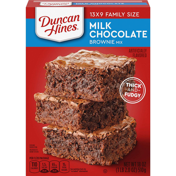 Duncan Hines Brownie Mix, Milk Chocolate, 18 Oz