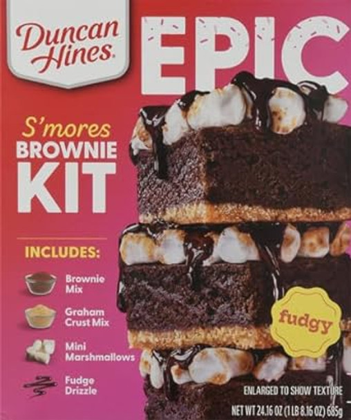 Duncan Hines Epic Kit, Smores Brownie Mix Kit, 24.16 Oz