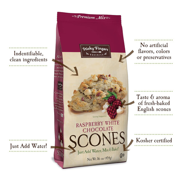 English Scone Mix, Raspberry White Chocolate By Sticky Fingers Bakeries – Easy To Make English Scones Fresh Baked, Makes 12 Scones (1Pk) English Scone Mix, Raspberry White Chocolate By Sticky Fingers Bakeries – Easy To Make English Scones Fresh Baked, Makes 12 Scones (1Pk)