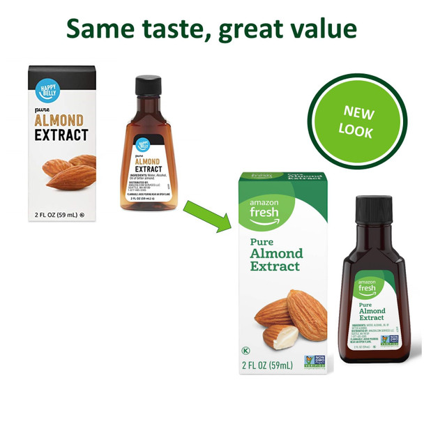 Fresh, Pure Almond Extract, 2 Fl Oz (Previously Happy Belly, Packaging May Vary)