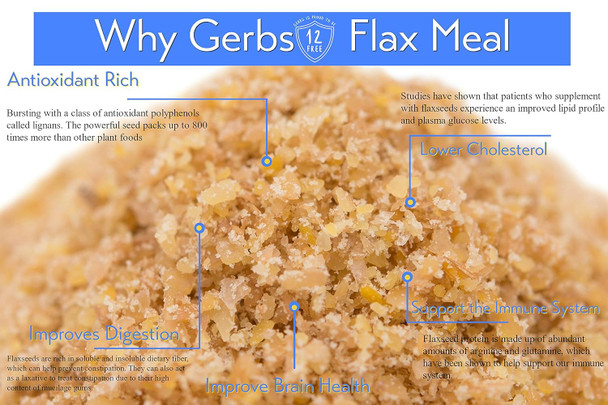 Gerbs Ground Flax Seed Meal, 16 Ounce Bag, Top 14 Food Allergy , Non Gmo, Vegan, Keto, Paleo Friendly