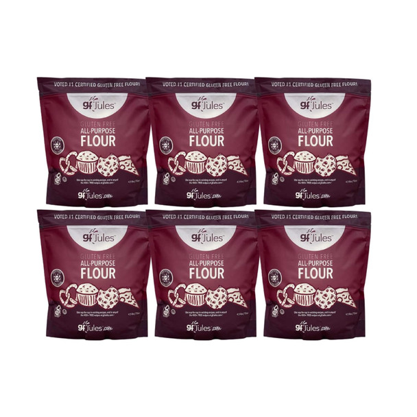 Gfjules Gluten All Purpose Flour No Grit Great Cup For Cup Baking Alternative To Regular Flour, Voted #1 By Gluten & Celiac Consumers, 4.5Lb Pouch Pack Of 6 Gfjules Gluten All Purpose Flour No Grit Great Cup For Cup Baking Alternative To Regular Flour, Voted #1 By Gluten & Celiac Consumers, 4.5Lb Pouch Pack Of 6