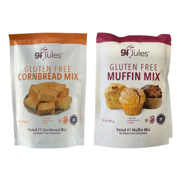 Gfjules Gluten Muffin Mix And Cornbread Mix No Grit, Non-Gmo, Vegan & Kosher Voted #1 By Gluten & Celiac Consumers