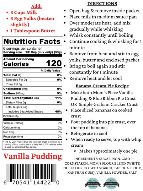 Gluten Vanilla Pudding Mix