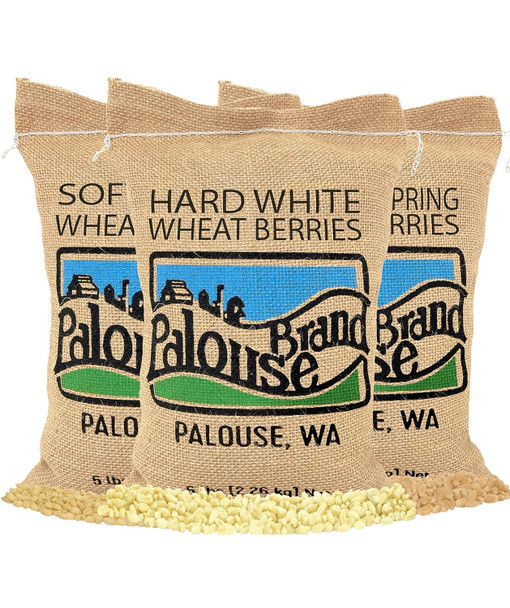 Hard White Wheat Soft White Wheat Hard Red Spring Wheat 15 Lbs 100% Desiccant Non-Gmo Project Verified Kosher Parve Usa Grown Field Traced (5 Pound, Pack Of 3