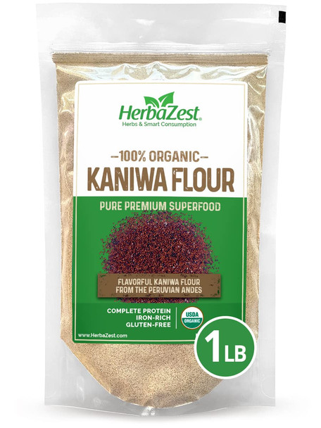 Herbazest Kaniwa Flour Organic - 1 Lb - Usda , Vegan & Gluten Superfood - Nutrient Rich Superfood & Good Source Of Complete Protein