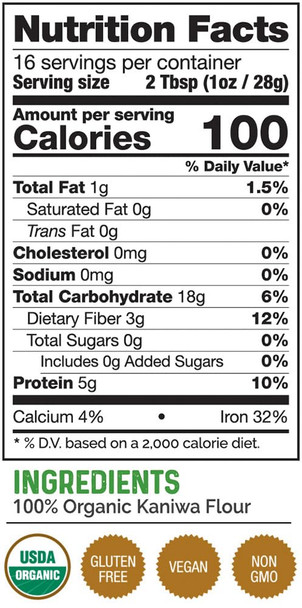 Herbazest Kaniwa Flour Organic - 1 Lb - Usda , Vegan & Gluten Superfood - Nutrient Rich Superfood & Good Source Of Complete Protein