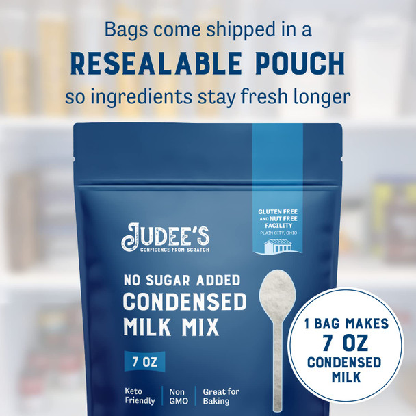 Judee'S Condensed Milk Mix Powder - 7 Oz - Baking Supplies - Delicious And 100% Gluten- - Great For Homemade Treats And Baked Goods - No Sugar Added And Keto-Friendly