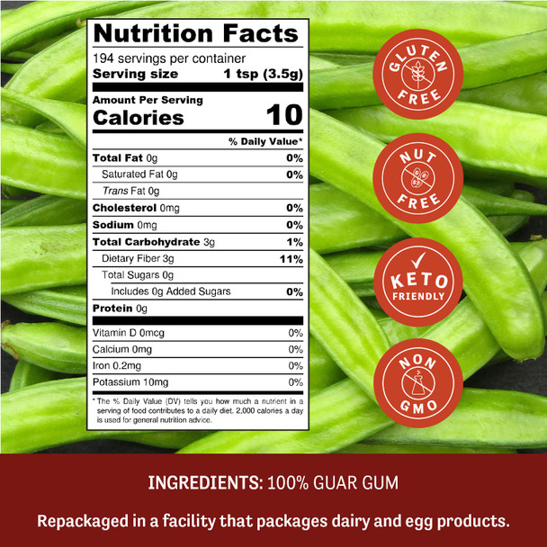 Judee’S Guar Gum Powder 1.5Lb (24Oz) - Keto-Friendly, Gluten- & Nut- - 100% Pure Guar Gum Derived From Guar Beans - Low Carb Thickener - 3G Dietary Fiber Per Serving