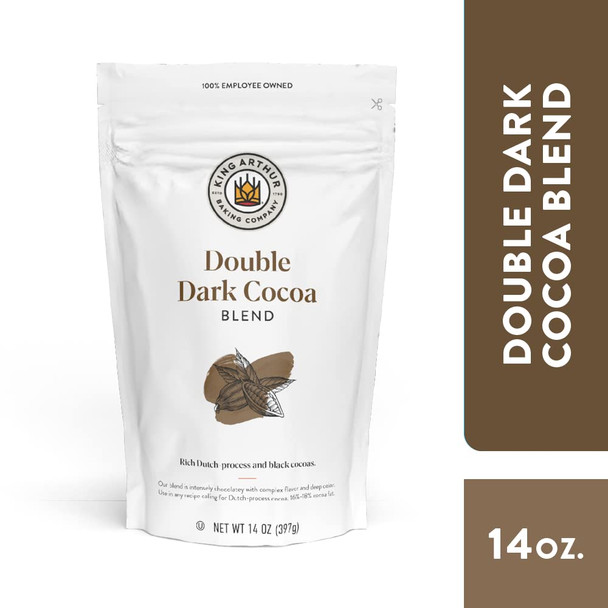 King Arthur Double Dark Cocoa Powder Blend, Perfect For Baking, 14Oz