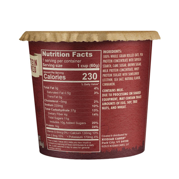 Kodiak Cakes Instant Protein Cinnamon Oatmeal In A Cup, 2.12 Ounce (Pack Of 12)