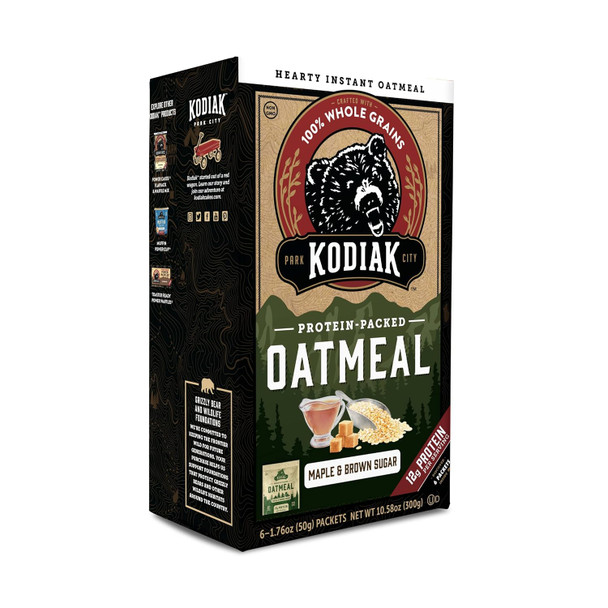 Kodiak Cakes Instant Protein Oatmeal Packets, Maple & Brown Sugar, 6 Packets - 1.76 Ounce (Pack Of 6)