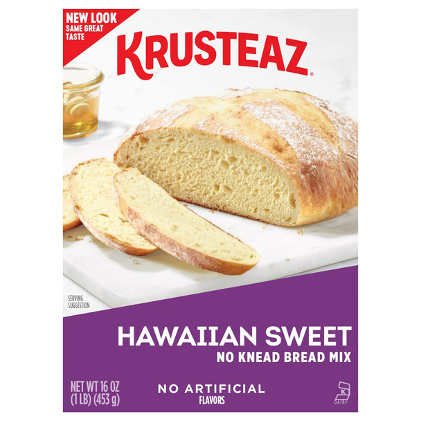 Krusteaz Hawaiian Sweet No Knead Bread Mix, Sweet Artisan Bread, Kosher, 16-Ounce Boxes (Pack Of 12) Krusteaz Hawaiian Sweet No Knead Bread Mix, Sweet Artisan Bread, Kosher, 16-Ounce Boxes (Pack Of 12)