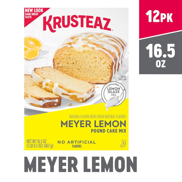 Krusteaz Meyer Lemon Pound Cake And Glaze Mix, 16.5 Oz Boxes (Pack Of 12) Krusteaz Meyer Lemon Pound Cake And Glaze Mix, 16.5 Oz Boxes (Pack Of 12)