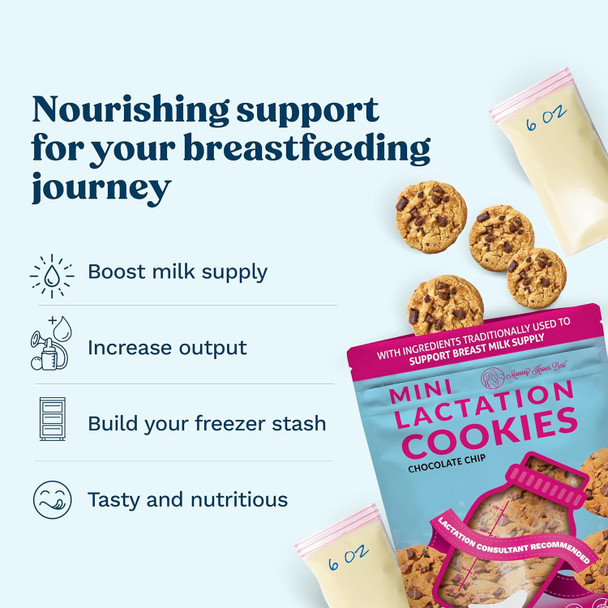 Lactation Cookies Breastfeeding Supplement - Chocolate Chip - Support Mothers Breast Milk Supply Increase - With Brewers Yeast Powder, Oat Flour, And Flax For Lactation - Fenugreek - 1.25 Lbs