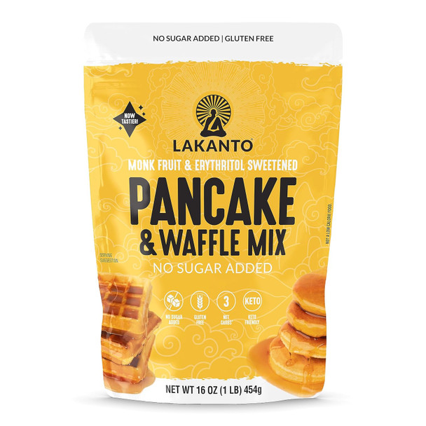 Lakanto Pancake And Waffle Mix (Reformulated) - Sweetened With Monk Fruit Sweetener And Erythritol, Breakfast, No Added Sugar, Gluten , Keto Diet Friendly - 16 Oz