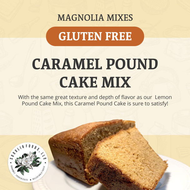 Magnolia Mixes - Caramel Pound Cake Mix - Irresistible Gluten- Pound Cake Mix With Rich Flavor And Texture - Easy 3-Step Baking With Premium Ingredients For Pure Bliss - 14Oz Each (2-Pack)