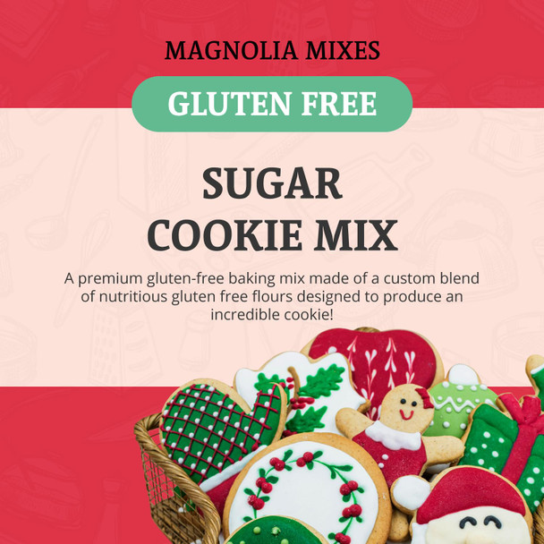 Magnolia Mixes - Holiday Sugar Cookie Mix - Premium Gluten- Baking Mix For Delicious 'Roll Out – Cut Out' Cookies - Moist & Light - Nut-, Dairy-, Soy- - 14Oz Each (2-Pack)