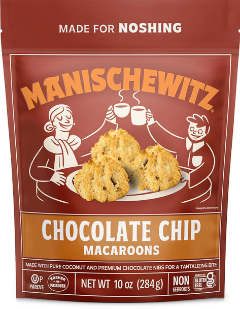 Manischewitz Chocolate Chip Macaroons, 10Oz Resealable Bag, Gluten , Kosher For Passover