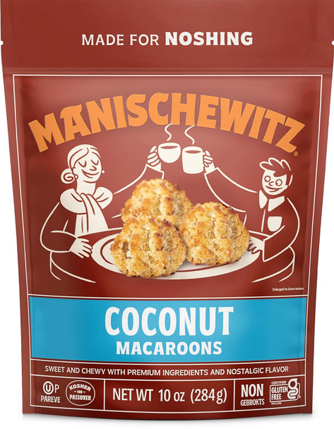 Manischewitz Coconut Macaroons, 10 Oz Resealable Bag Dairy Gluten Coconut Cookie Kosher For Passover