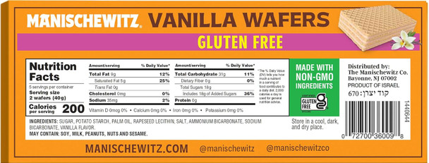 Manishewitz Gluten Vanilla Wafers, 7Oz (3 Pack) Crispy Wafer With Creamy Vanilla Filling, Easy Grab-And-Go Snack Manishewitz Gluten Vanilla Wafers, 7Oz (3 Pack) Crispy Wafer With Creamy Vanilla Filling, Easy Grab-And-Go Snack