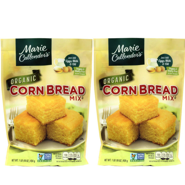 Marie Callender’S Cornbread Mix, Organic, 1Lb Bag. Just Add Water, Mix, And Bake. Makes 8” Loaf (Pack Of 2)
