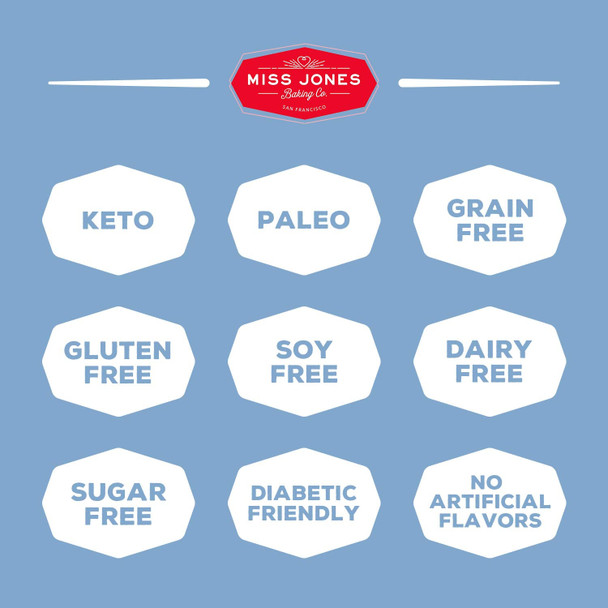 Miss Jones Baking Keto Blueberry Muffin Mix - Gluten , Low Carb, No Sugar Added, Naturally Sweetened Desserts & Treats - Diabetic, Atkins, Ww And Paleo Friendly Miss Jones Baking Keto Blueberry Muffin Mix - Gluten , Low Carb, No Sugar Added, Naturally Sweetened Desserts & Treats - Diabetic, Atkins, Ww And Paleo Friendly