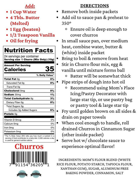 Mom'S Place Gluten Gluten- Cinnamon Sugar Churros Mix