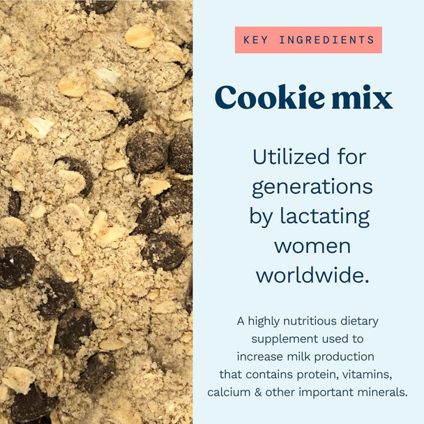 Mommy Knows Best Lactation Cookies Mix - Oatmeal Breastfeeding Cookie Supplement Support For Breast Milk Supply Increase With Flax Seed And Brewers Yeast (Chocolate Chip) 15Oz