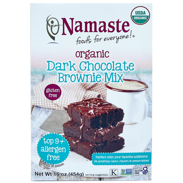 Namaste Foods Gluten Organic Dark Chocolate Brownie Mix, 16 Oz