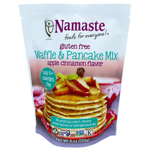 Namaste Foods Gluten Waffle & Pancake Mix, Apple Cinnamon, 9Oz
