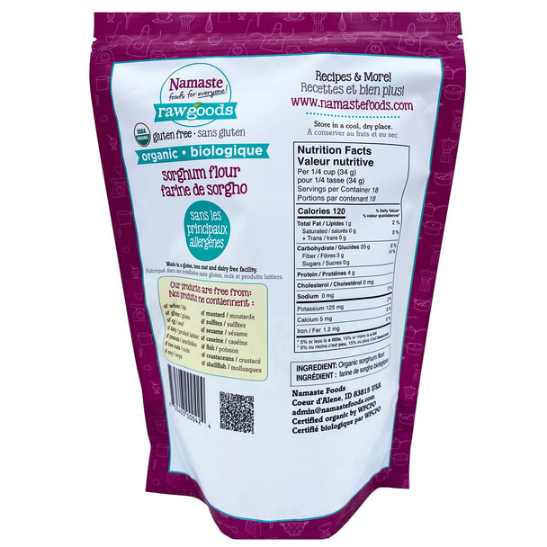 Namaste Foods Organic Sorghum Flour Gluten , 22 Oz. (Pack Of 6) – Allergen