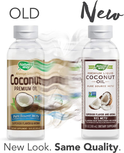 Nature'S Way Premium Liquid Coconut Oil, Pure Source Of Mcts, Cold Pressed, 10 Fl. Oz Nature'S Way Premium Liquid Coconut Oil, Pure Source Of Mcts, Cold Pressed, 10 Fl. Oz