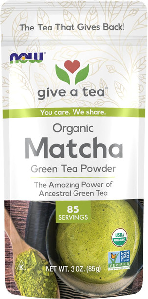 Now Foods, Organic Matcha Green Tea Powder, Non-Gmo Project Verified, 3-Ounce