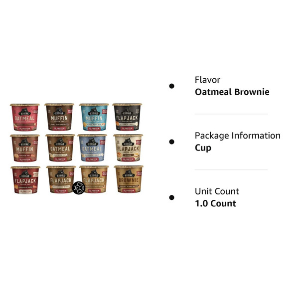 On The Go Cups -Variety Pack 12 Different Cups - Sampler (Oatmeal Brownie Flapjack Muffin) - Plus Unique Magnet - 1