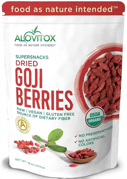 Organic Goji Berries Dried 16 Oz Raw, Vegan, Gluten Dried Goji Berries Organic Dried High Plant Based Protein,