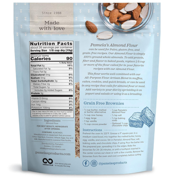 Pamela'S Almond Flour, Good Source Of Protein, Kosher & Paleo Friendly, Grain , Gluten & Non-Gmo, 14 Ounce (Pack Of 6)