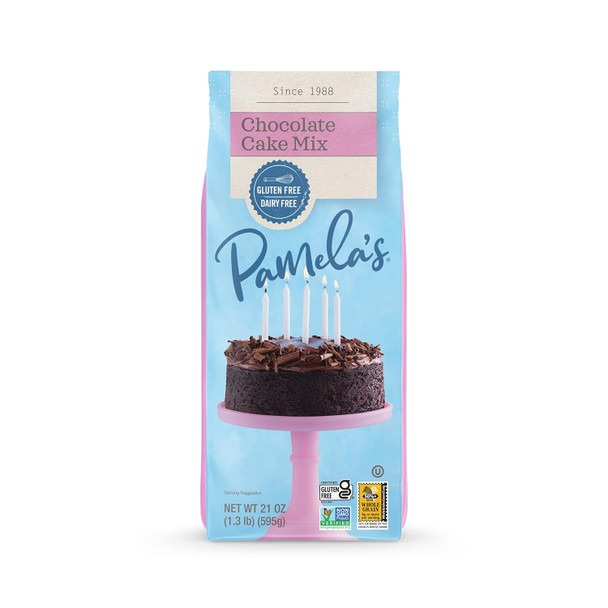 Pamela'S Gluten Chocolate Cake Mix, Dairy , Kosher, 21-Ounce Bag (Pack Of 6)
