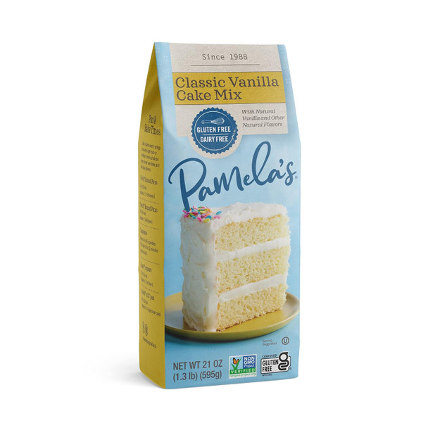 Pamela'S Gluten Vanilla Cake Mix, Dairy , Kosher, 21-Ounce Bag (Pack Of 6)