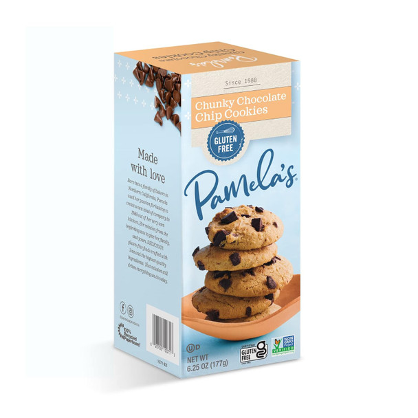 Pamela'S Products Chunky Chocolate Chip Gluten Cookies, 6.25 Oz, 6 Count