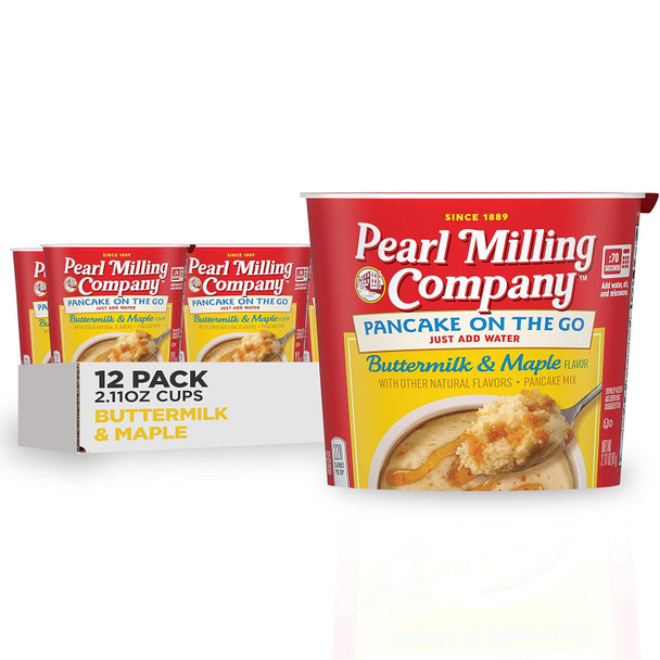Pearl Milling Company Pancake Cups, Buttermilk And Maple Syrup, 2.11Oz Cups (12 Pack)