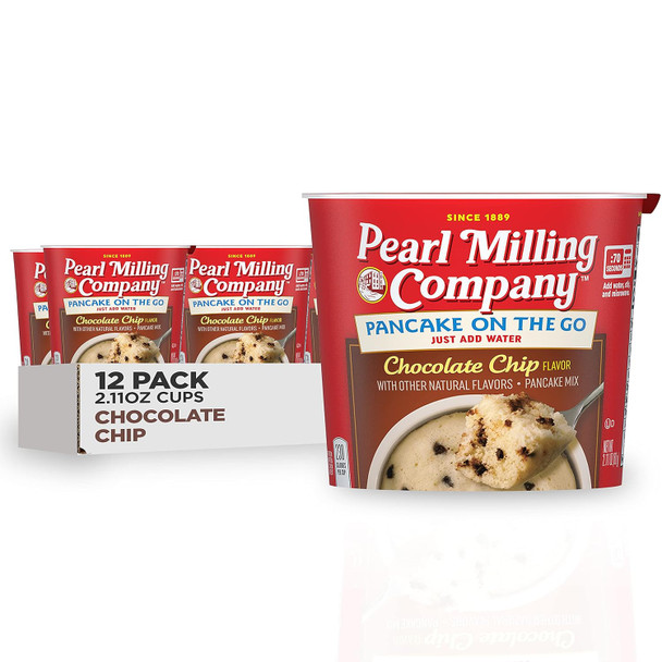 Pearl Milling Company Pancake Cups, Chocolate Chip, 2.11Oz Cups (12 Pack)