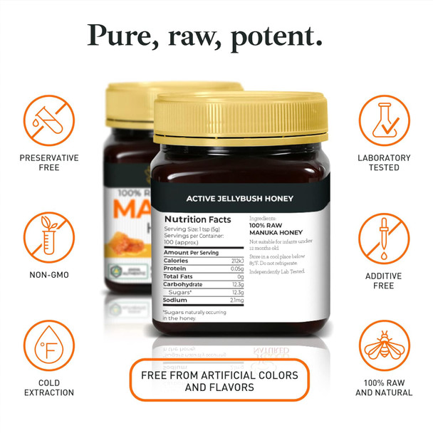 Raw Manuka Honey Mgo 100+ / 6+ Manuka With Antibacterial Activity - (Npa 6+) 500G (1.1Lb) By Good Natured Raw Manuka Honey Mgo 100+ / 6+ Manuka With Antibacterial Activity - (Npa 6+) 500G (1.1Lb) By Good Natured