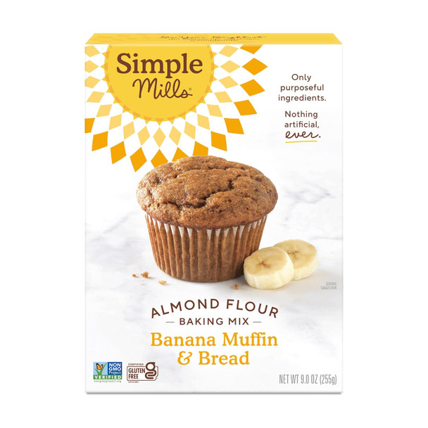 Simple Mills Almond Flour Baking Mix, Banana Muffin & Bread Mix - Gluten , Plant Based, Paleo Friendly, 9 Ounce (Pack Of 1)