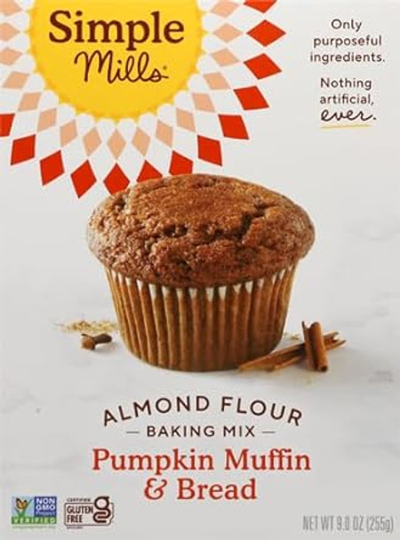 Simple Mills Almond Flour Baking Mix, Pumpkin Muffin & Bread Mix - Gluten , Plant Based, Paleo Friendly, 9 Ounce (Pack Of 1)