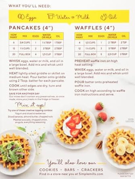 Simple Mills Almond Flour Pancake & Waffle Mix, Original - Gluten , Plant Based, Paleo Friendly, Breakfast 10.7 Ounce (Pack Of 1)
