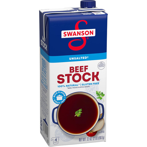 Swanson 100% Natural Unsalted Beef Stock, 3 Carton Swanson 100% Natural Unsalted Beef Stock, 3 Carton